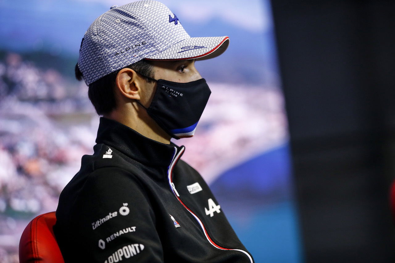 GP RUSSIA, Esteban Ocon (FRA) Alpine F1 Team in the FIA Press Conference.
23.09.2021. Formula 1 World Championship, Rd 15, Russian Grand Prix, Sochi Autodrom, Sochi, Russia, Preparation Day.
- www.xpbimages.com, EMail: requests@xpbimages.com © Copyright: FIA Pool Image for Editorial Use Only