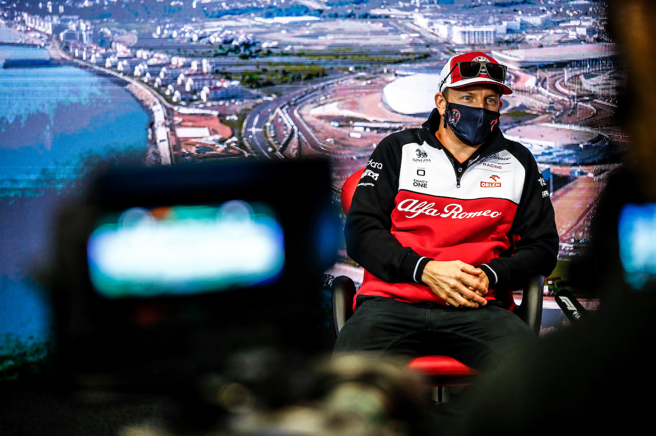 GP RUSSIA, Kimi Raikkonen (FIN) Alfa Romeo Racing in the FIA Press Conference.
23.09.2021. Formula 1 World Championship, Rd 15, Russian Grand Prix, Sochi Autodrom, Sochi, Russia, Preparation Day.
- www.xpbimages.com, EMail: requests@xpbimages.com © Copyright: FIA Pool Image for Editorial Use Only