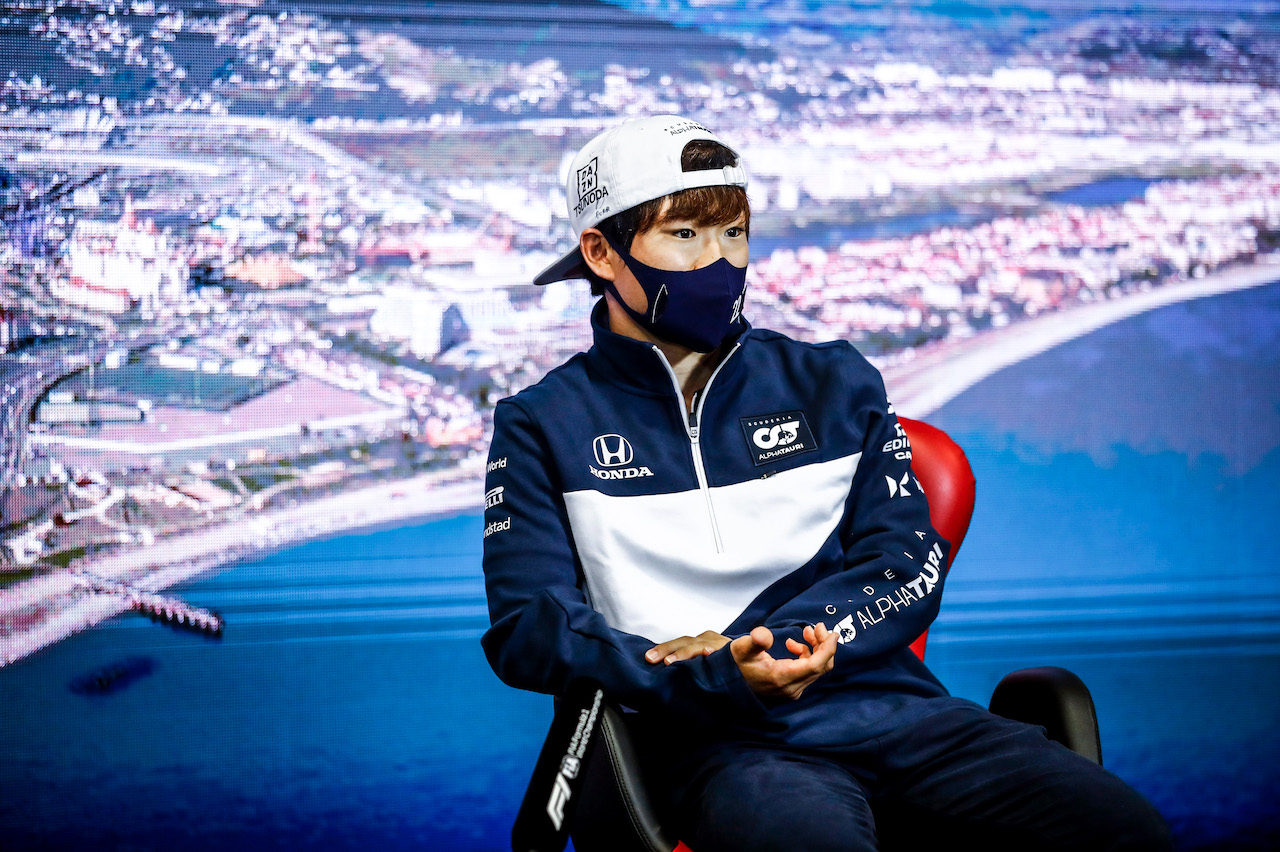 GP RUSSIA, Yuki Tsunoda (JPN) AlphaTauri in the FIA Press Conference.
23.09.2021. Formula 1 World Championship, Rd 15, Russian Grand Prix, Sochi Autodrom, Sochi, Russia, Preparation Day.
- www.xpbimages.com, EMail: requests@xpbimages.com © Copyright: FIA Pool Image for Editorial Use Only
