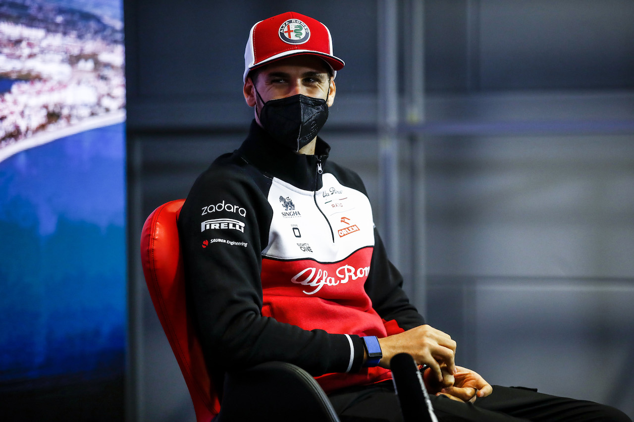 GP RUSSIA, Antonio Giovinazzi (ITA) Alfa Romeo Racing in the FIA Press Conference.
23.09.2021. Formula 1 World Championship, Rd 15, Russian Grand Prix, Sochi Autodrom, Sochi, Russia, Preparation Day.
- www.xpbimages.com, EMail: requests@xpbimages.com © Copyright: FIA Pool Image for Editorial Use Only