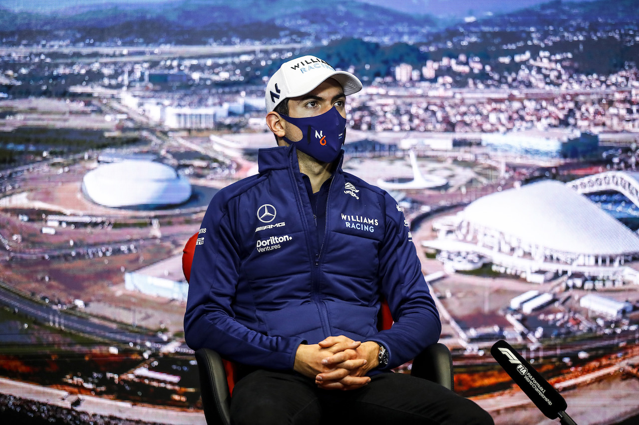 GP RUSSIA, Nicholas Latifi (CDN) Williams Racing in the FIA Press Conference.
23.09.2021. Formula 1 World Championship, Rd 15, Russian Grand Prix, Sochi Autodrom, Sochi, Russia, Preparation Day.
- www.xpbimages.com, EMail: requests@xpbimages.com © Copyright: FIA Pool Image for Editorial Use Only