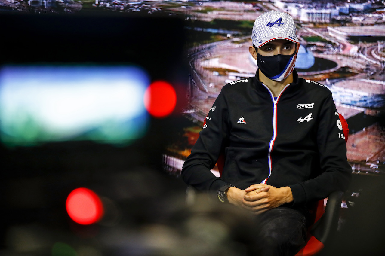 GP RUSSIA, Esteban Ocon (FRA) Alpine F1 Team in the FIA Press Conference.
23.09.2021. Formula 1 World Championship, Rd 15, Russian Grand Prix, Sochi Autodrom, Sochi, Russia, Preparation Day.
- www.xpbimages.com, EMail: requests@xpbimages.com © Copyright: FIA Pool Image for Editorial Use Only