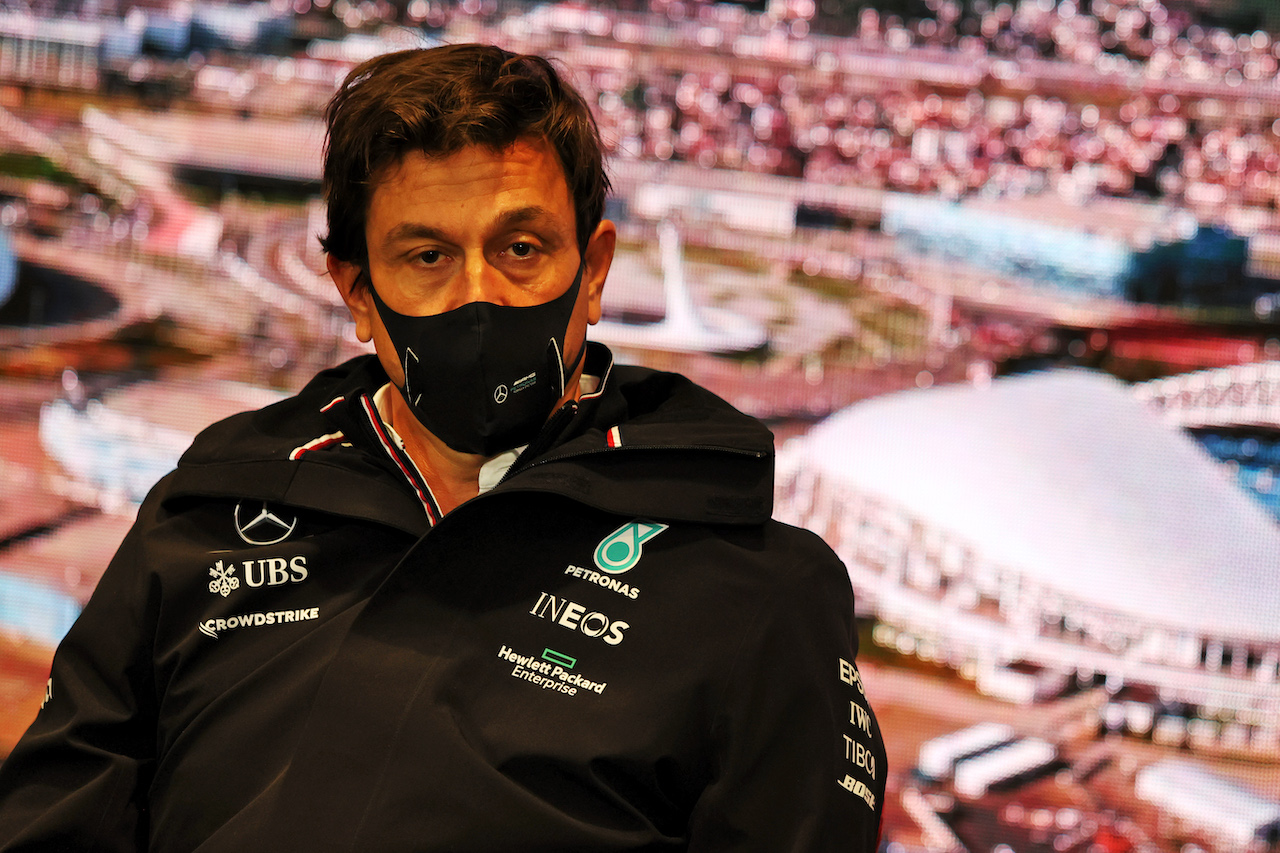 GP RUSSIA, Toto Wolff (GER) Mercedes AMG F1 Shareholder e Executive Director in the FIA Press Conference.
24.09.2021. Formula 1 World Championship, Rd 15, Russian Grand Prix, Sochi Autodrom, Sochi, Russia, Practice Day.
- www.xpbimages.com, EMail: requests@xpbimages.com © Copyright: Moy / XPB Images