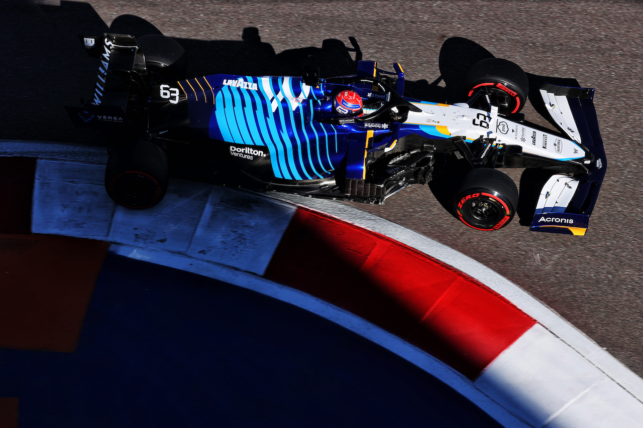 GP RUSSIA, George Russell (GBR) Williams Racing FW43B.
24.09.2021. Formula 1 World Championship, Rd 15, Russian Grand Prix, Sochi Autodrom, Sochi, Russia, Practice Day.
- www.xpbimages.com, EMail: requests@xpbimages.com © Copyright: Batchelor / XPB Images