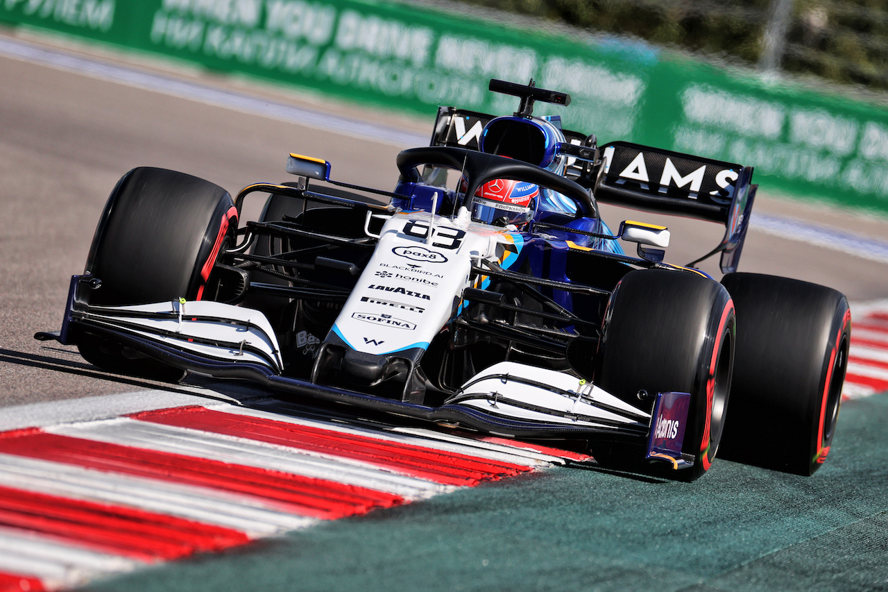 GP RUSSIA, George Russell (GBR) Williams Racing FW43B.
24.09.2021. Formula 1 World Championship, Rd 15, Russian Grand Prix, Sochi Autodrom, Sochi, Russia, Practice Day.
- www.xpbimages.com, EMail: requests@xpbimages.com © Copyright: Batchelor / XPB Images