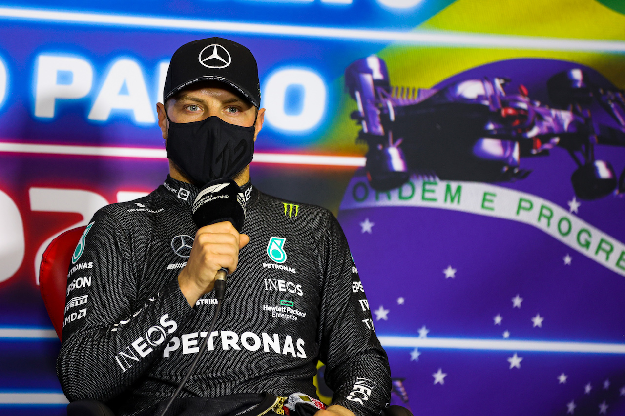 GP SAN PAOLO, Valtteri Bottas (FIN) Mercedes AMG F1 in the post race FIA Press Conference.
14.11.2021. Formula 1 World Championship, Rd 19, Brazilian Grand Prix, Sao Paulo, Brazil, Gara Day.
- www.xpbimages.com, EMail: requests@xpbimages.com © Copyright: FIA Pool Image for Editorial Use Only