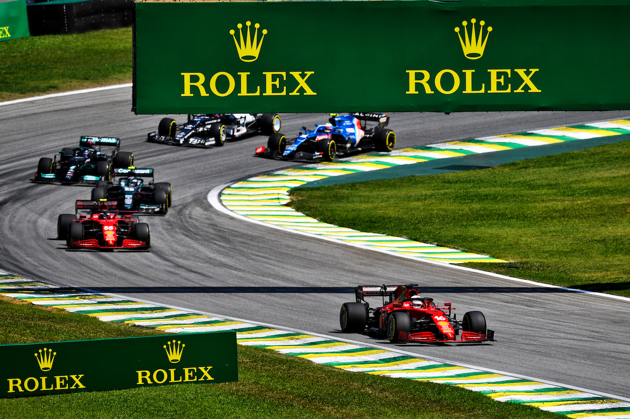 GP SAN PAOLO, Charles Leclerc (MON) Ferrari SF-21.
14.11.2021. Formula 1 World Championship, Rd 19, Brazilian Grand Prix, Sao Paulo, Brazil, Gara Day.
- www.xpbimages.com, EMail: requests@xpbimages.com © Copyright: Carezzevoli / XPB Images