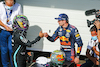 GP SAN PAOLO, (L to R): Gara winner Lewis Hamilton (GBR) Mercedes AMG F1 celebrates with second placed Max Verstappen (NLD) Red Bull Racing in parc ferme.
14.11.2021. Formula 1 World Championship, Rd 19, Brazilian Grand Prix, Sao Paulo, Brazil, Gara Day.
- www.xpbimages.com, EMail: requests@xpbimages.com © Copyright: XPB Images