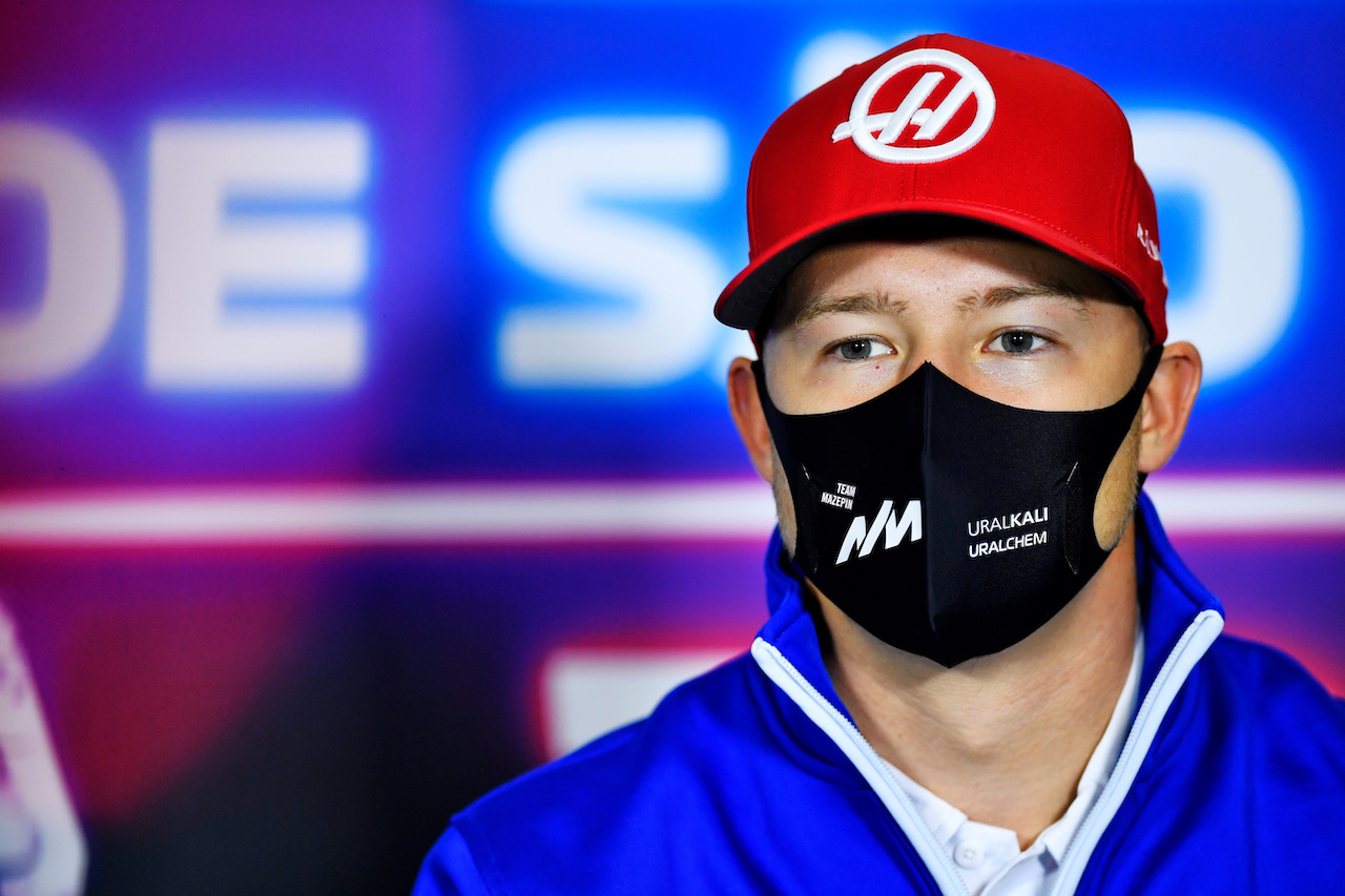 GP SAN PAOLO, Nikita Mazepin (RUS) Haas F1 Team in the FIA Press Conference.
11.11.2021. Formula 1 World Championship, Rd 19, Brazilian Grand Prix, Sao Paulo, Brazil, Preparation Day.
- www.xpbimages.com, EMail: requests@xpbimages.com © Copyright: Carezzevoli / XPB Images
