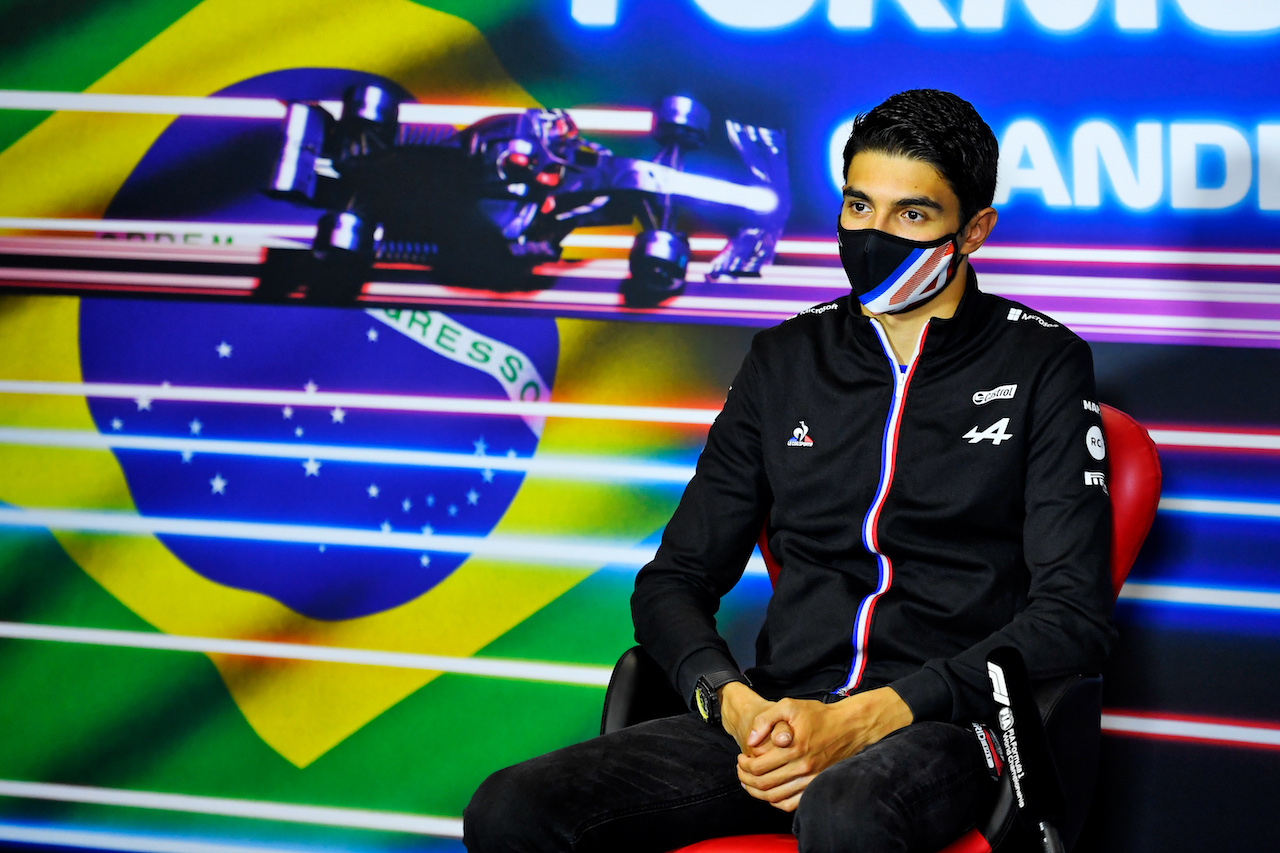GP SAN PAOLO, Esteban Ocon (FRA) Alpine F1 Team in the FIA Press Conference.
11.11.2021. Formula 1 World Championship, Rd 19, Brazilian Grand Prix, Sao Paulo, Brazil, Preparation Day.
- www.xpbimages.com, EMail: requests@xpbimages.com © Copyright: Carezzevoli / XPB Images