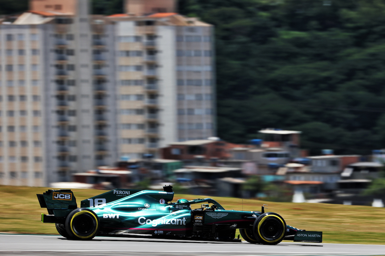 GP SAN PAOLO, Lance Stroll (CDN) Aston Martin F1 Team AMR21.
13.11.2021. Formula 1 World Championship, Rd 19, Brazilian Grand Prix, Sao Paulo, Brazil, Sprint Gara Day.
- www.xpbimages.com, EMail: requests@xpbimages.com © Copyright: Batchelor / XPB Images