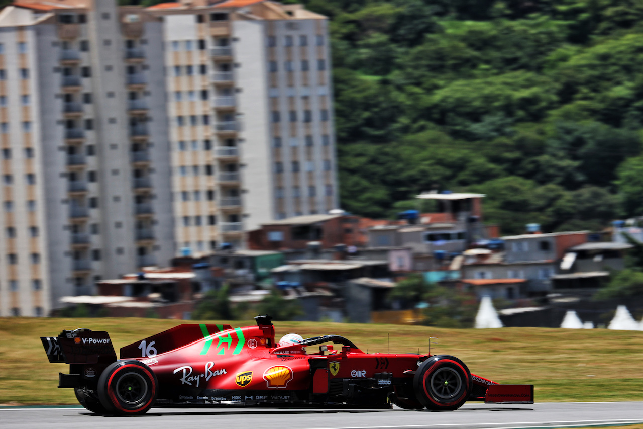 GP SAN PAOLO, Charles Leclerc (MON) Ferrari SF-21.
13.11.2021. Formula 1 World Championship, Rd 19, Brazilian Grand Prix, Sao Paulo, Brazil, Sprint Gara Day.
- www.xpbimages.com, EMail: requests@xpbimages.com © Copyright: Batchelor / XPB Images