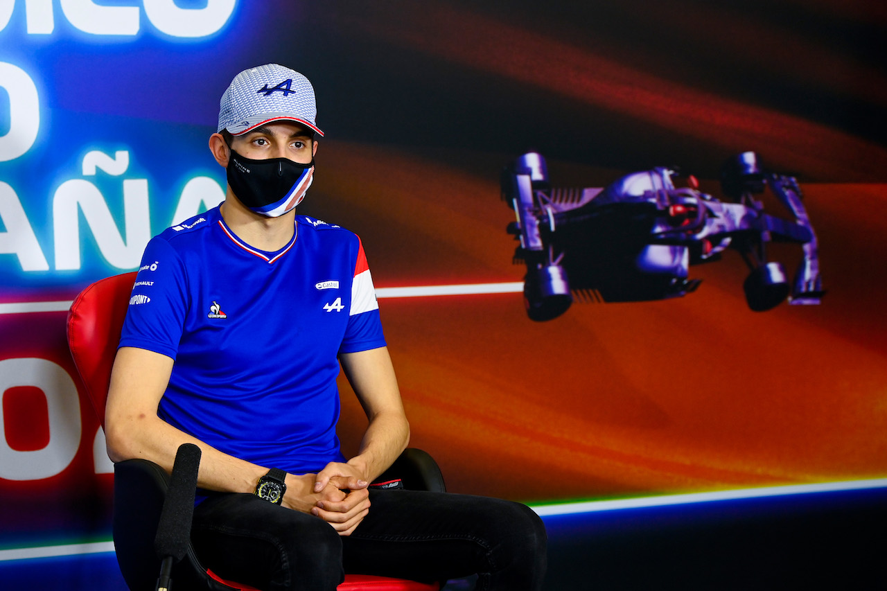 GP SPAGNA, Esteban Ocon (FRA) Alpine F1 Team in the FIA Press Conference.
06.05.2021. Formula 1 World Championship, Rd 4, Spanish Grand Prix, Barcelona, Spain, Preparation Day.
- www.xpbimages.com, EMail: requests@xpbimages.com © Copyright: FIA Pool Image for Editorial Use Only