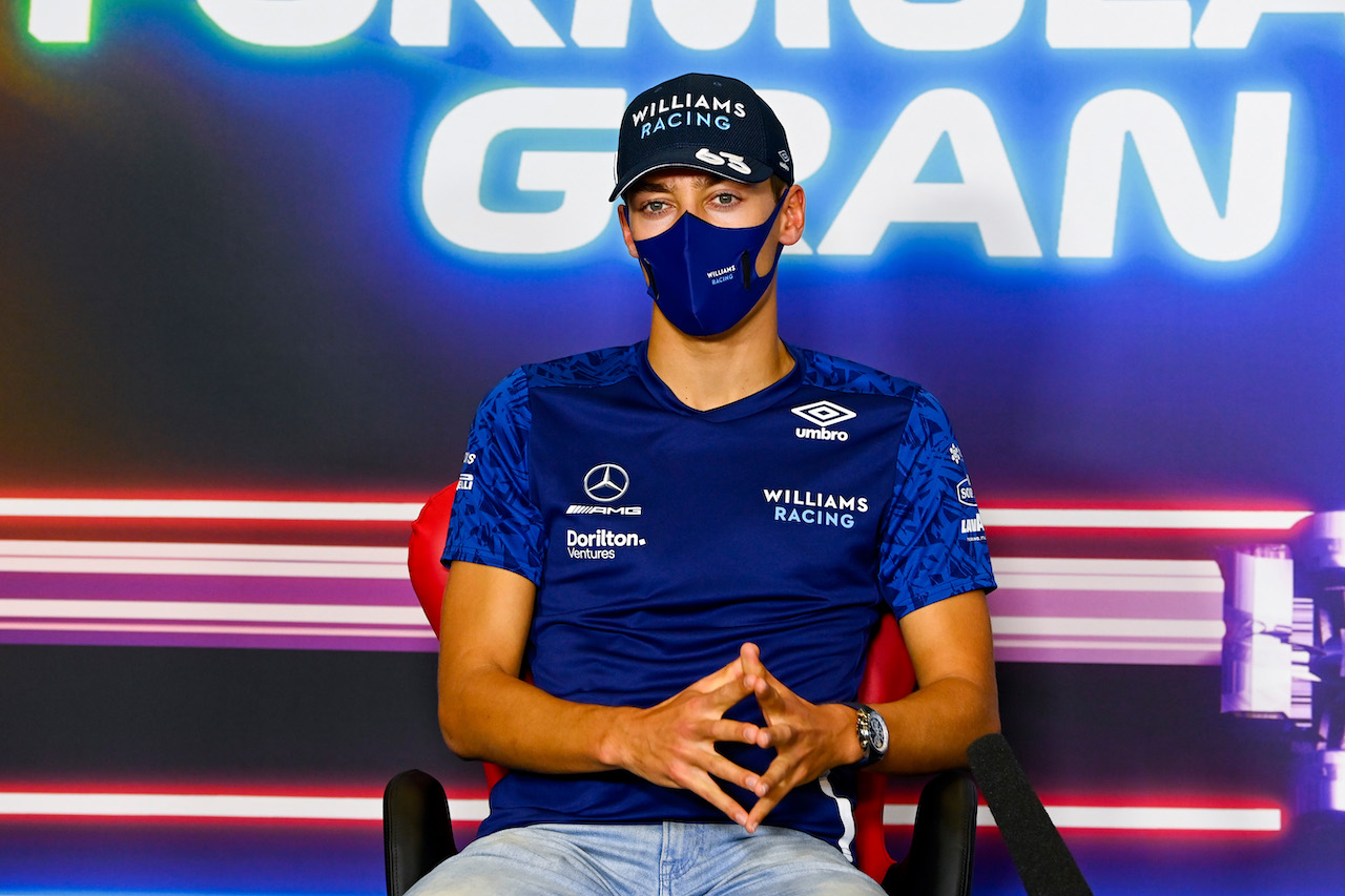 GP SPAGNA, George Russell (GBR) Williams Racing in the FIA Press Conference.
06.05.2021. Formula 1 World Championship, Rd 4, Spanish Grand Prix, Barcelona, Spain, Preparation Day.
- www.xpbimages.com, EMail: requests@xpbimages.com © Copyright: FIA Pool Image for Editorial Use Only