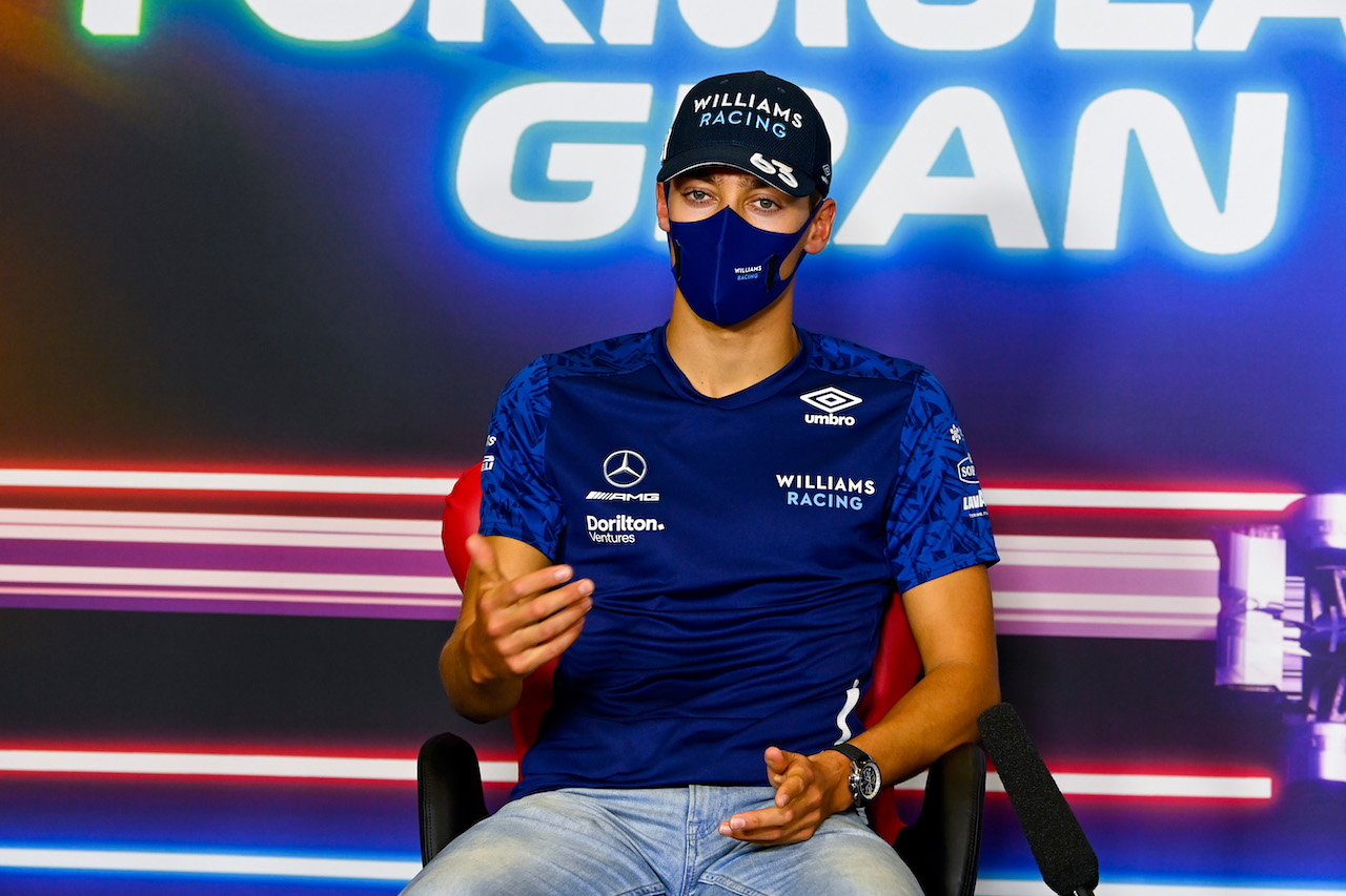 GP SPAGNA, George Russell (GBR) Williams Racing in the FIA Press Conference.
06.05.2021. Formula 1 World Championship, Rd 4, Spanish Grand Prix, Barcelona, Spain, Preparation Day.
- www.xpbimages.com, EMail: requests@xpbimages.com © Copyright: FIA Pool Image for Editorial Use Only