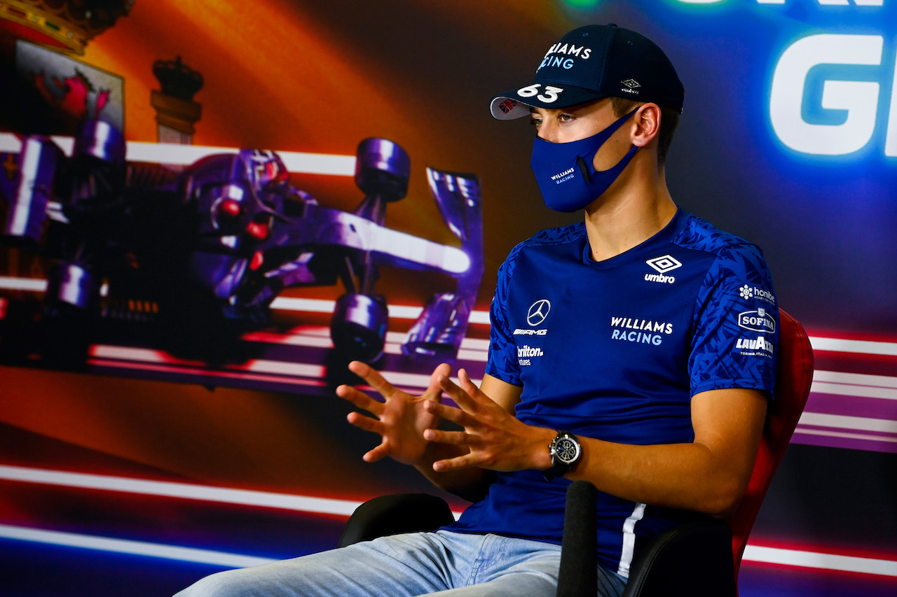 GP SPAGNA, George Russell (GBR) Williams Racing in the FIA Press Conference.
06.05.2021. Formula 1 World Championship, Rd 4, Spanish Grand Prix, Barcelona, Spain, Preparation Day.
- www.xpbimages.com, EMail: requests@xpbimages.com © Copyright: FIA Pool Image for Editorial Use Only