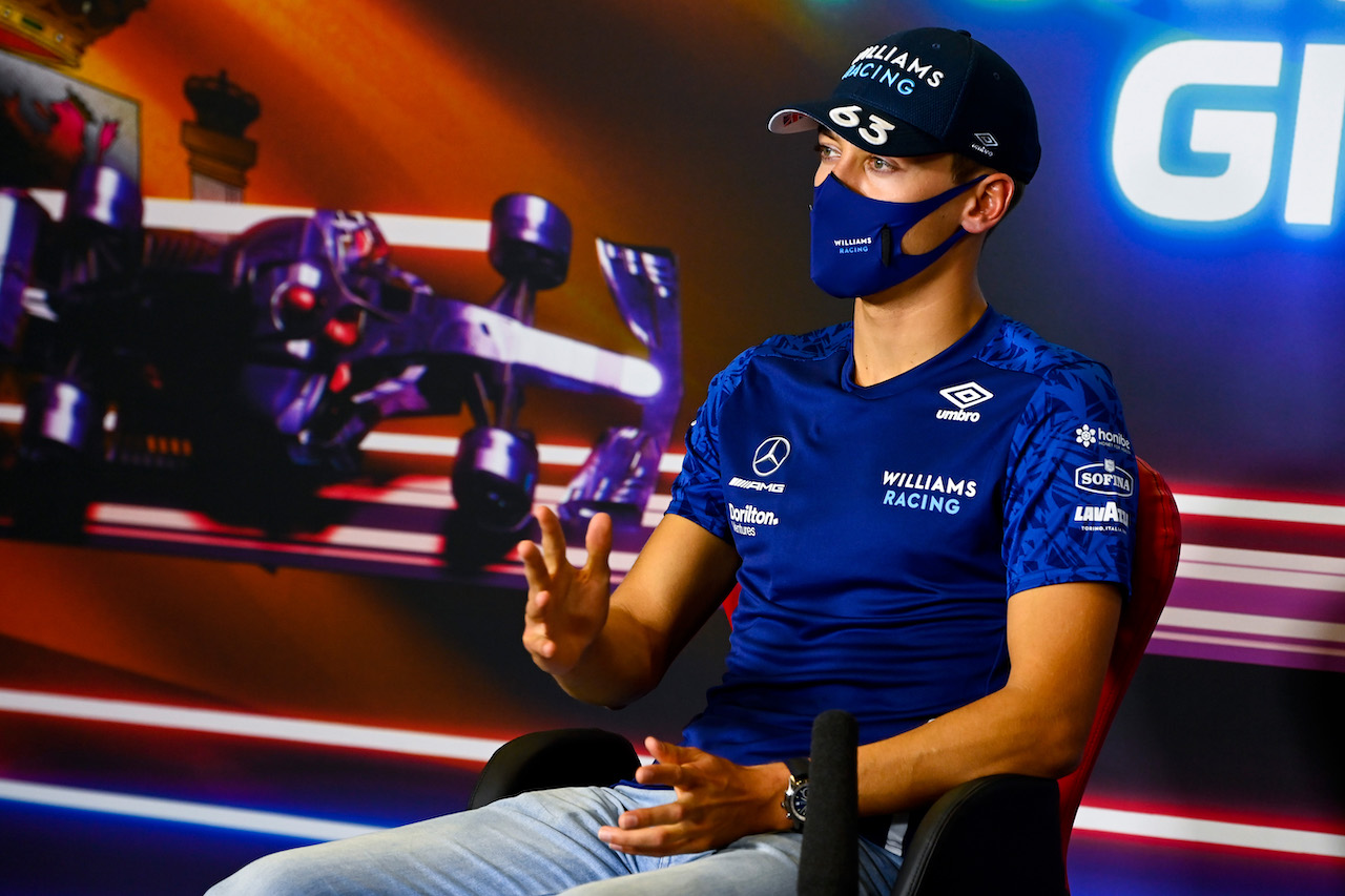 GP SPAGNA, George Russell (GBR) Williams Racing in the FIA Press Conference.
06.05.2021. Formula 1 World Championship, Rd 4, Spanish Grand Prix, Barcelona, Spain, Preparation Day.
- www.xpbimages.com, EMail: requests@xpbimages.com © Copyright: FIA Pool Image for Editorial Use Only
