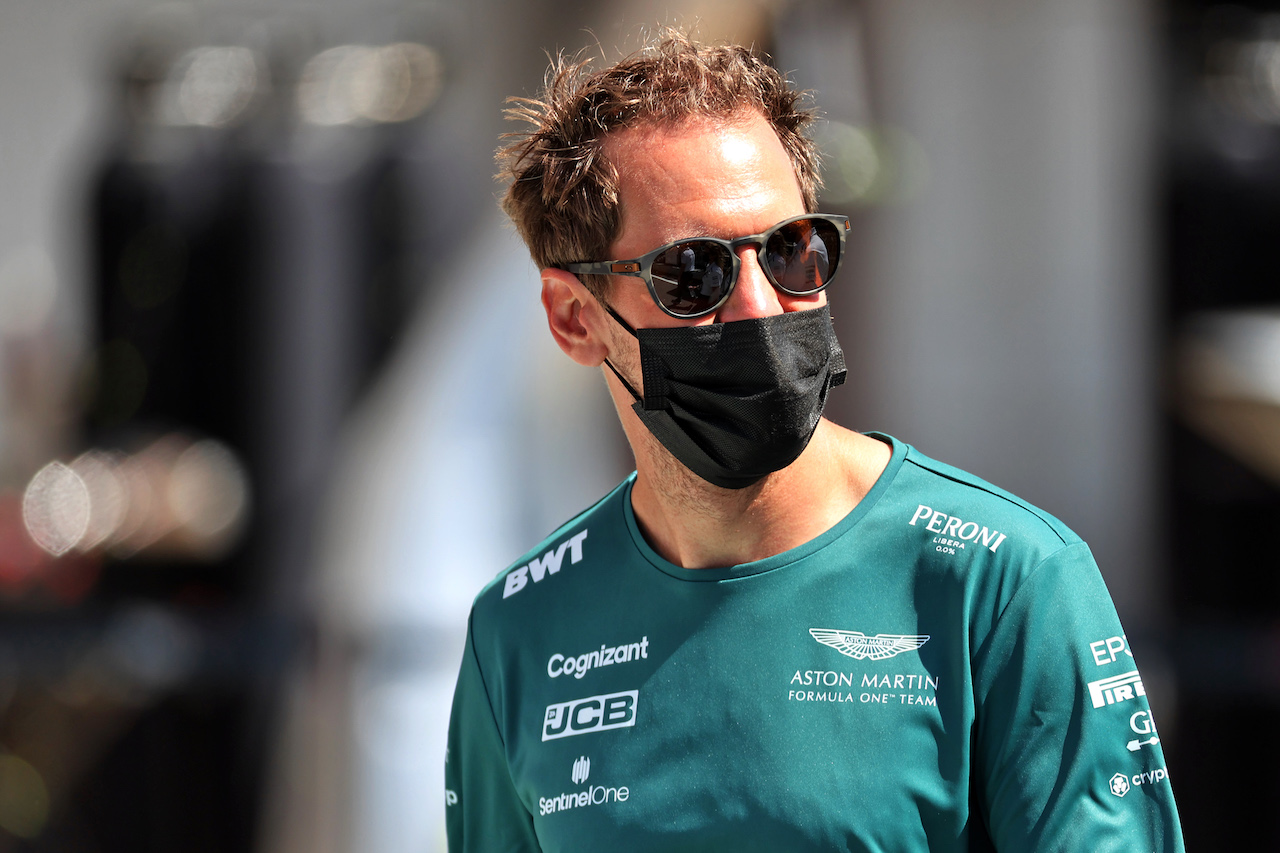 GP SPAGNA, Sebastian Vettel (GER) Aston Martin F1 Team.
06.05.2021. Formula 1 World Championship, Rd 4, Spanish Grand Prix, Barcelona, Spain, Preparation Day.
- www.xpbimages.com, EMail: requests@xpbimages.com © Copyright: Batchelor / XPB Images