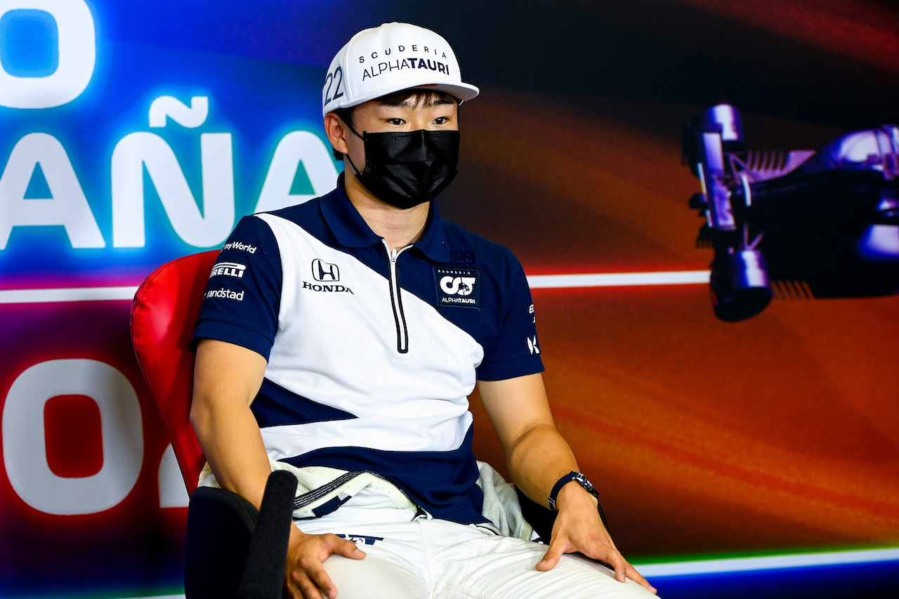 GP SPAGNA, Yuki Tsunoda (JPN) AlphaTauri in the FIA Press Conference.
06.05.2021. Formula 1 World Championship, Rd 4, Spanish Grand Prix, Barcelona, Spain, Preparation Day.
- www.xpbimages.com, EMail: requests@xpbimages.com © Copyright: FIA Pool Image for Editorial Use Only