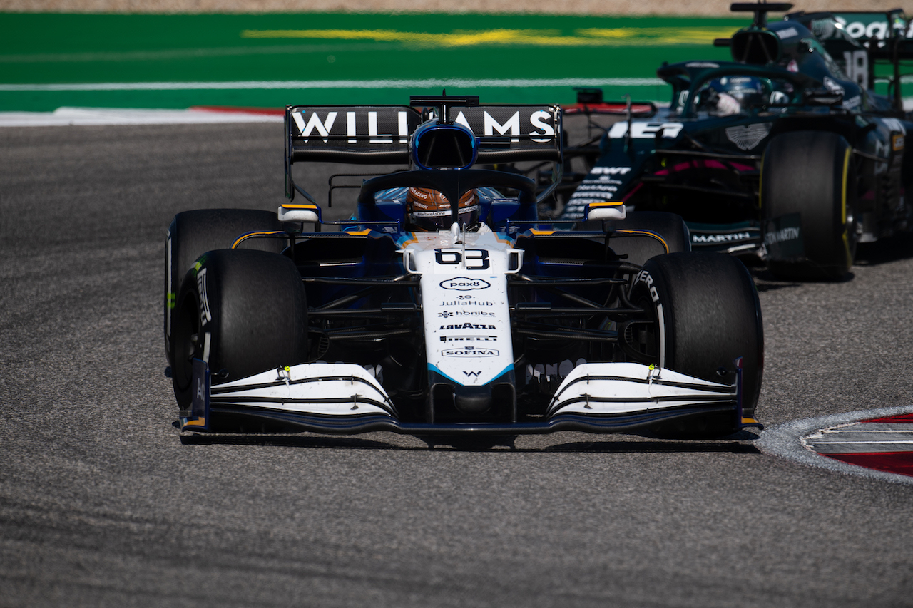 GP STATI UNITI, George Russell (GBR) Williams Racing FW43B.
24.10.2021. Formula 1 World Championship, Rd 17, United States Grand Prix, Austin, Texas, USA, Gara Day.
- www.xpbimages.com, EMail: requests@xpbimages.com © Copyright: Price / XPB Images