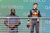 GP STATI UNITI, (L to R): Shaquille O'Neal (USA) Former Basketball Player with vincitore Max Verstappen (NLD) Red Bull Racing on the podium.
24.10.2021. Formula 1 World Championship, Rd 17, United States Grand Prix, Austin, Texas, USA, Gara Day.
- www.xpbimages.com, EMail: requests@xpbimages.com © Copyright: Moy / XPB Images