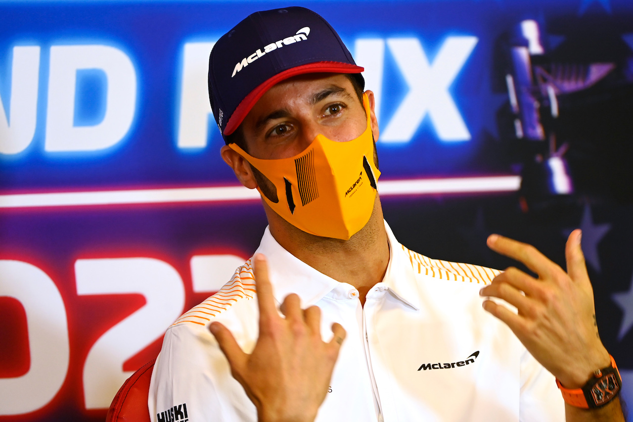 GP STATI UNITI, Daniel Ricciardo (AUS) McLaren in the FIA Press Conference.
21.10.2021. Formula 1 World Championship, Rd 17, United States Grand Prix, Austin, Texas, USA, Preparation Day.
- www.xpbimages.com, EMail: requests@xpbimages.com © Copyright: FIA Pool Image for Editorial Use Only