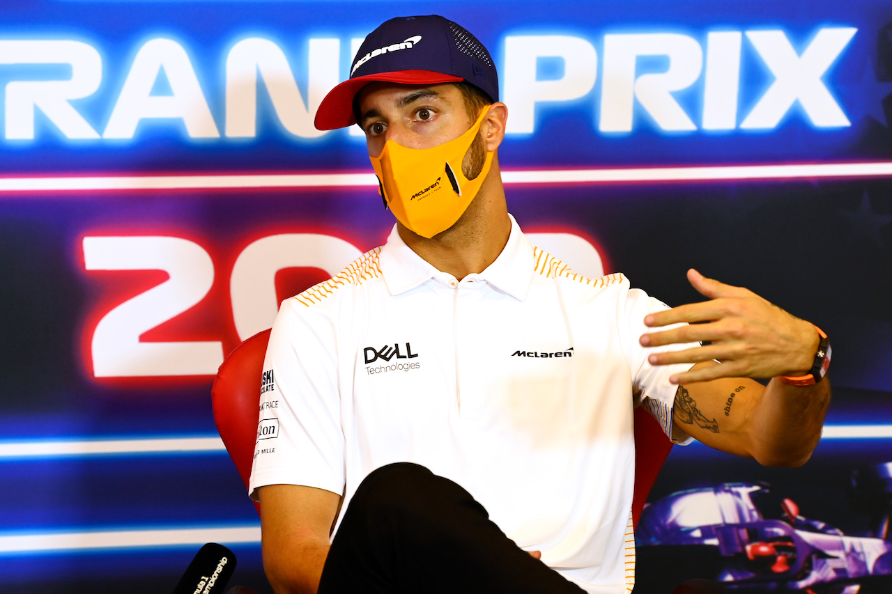 GP STATI UNITI, Daniel Ricciardo (AUS) McLaren in the FIA Press Conference.
21.10.2021. Formula 1 World Championship, Rd 17, United States Grand Prix, Austin, Texas, USA, Preparation Day.
- www.xpbimages.com, EMail: requests@xpbimages.com © Copyright: FIA Pool Image for Editorial Use Only