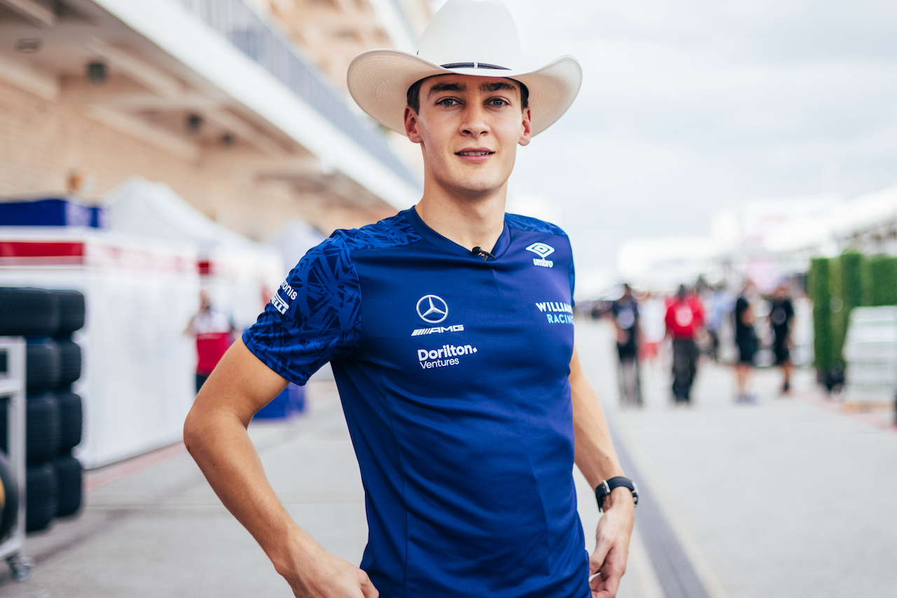GP STATI UNITI, George Russell (GBR) Williams Racing.
21.10.2021. Formula 1 World Championship, Rd 17, United States Grand Prix, Austin, Texas, USA, Preparation Day.
- www.xpbimages.com, EMail: requests@xpbimages.com © Copyright: Bearne / XPB Images