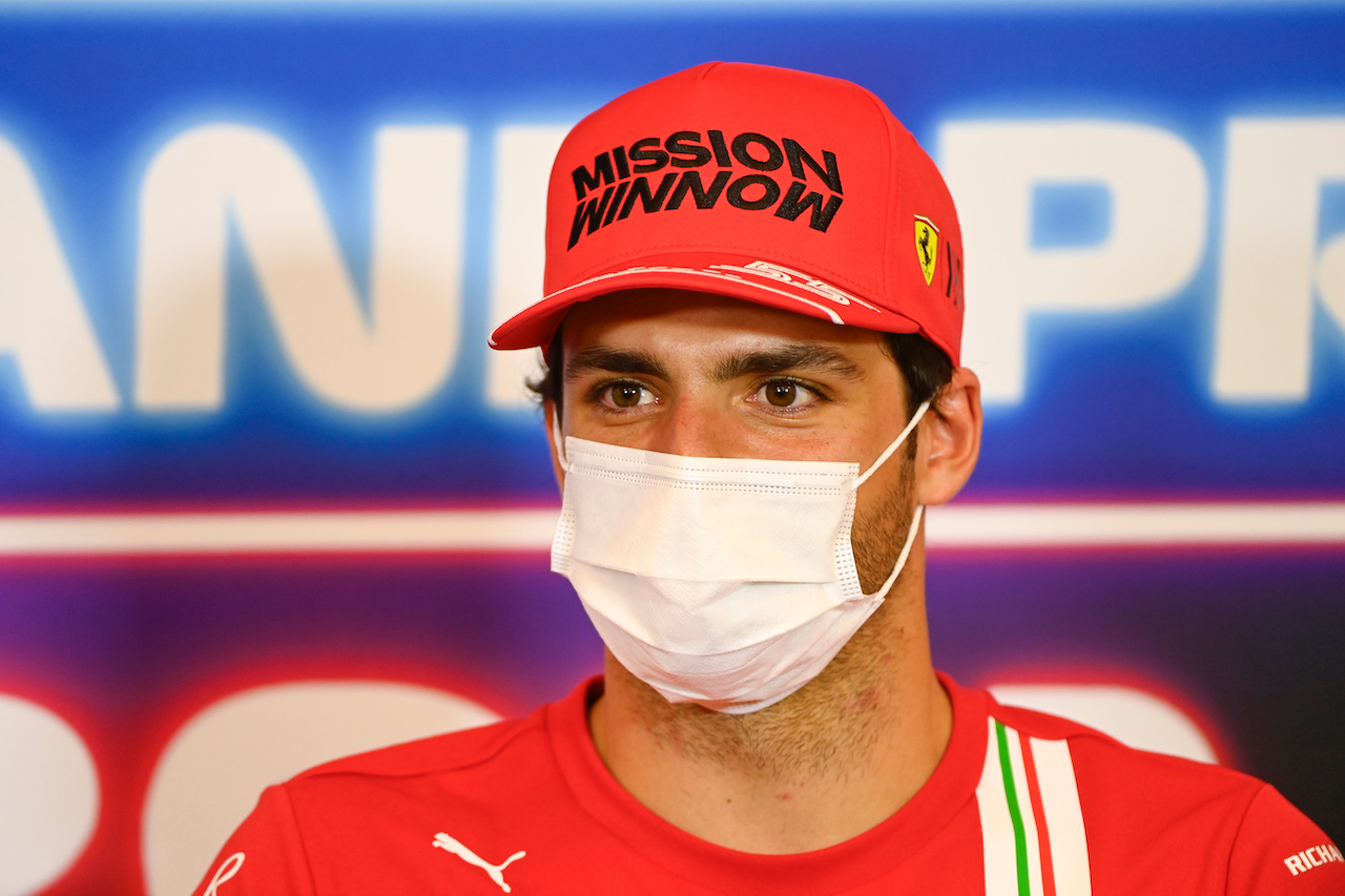 GP STATI UNITI, Carlos Sainz Jr (ESP) Ferrari in the FIA Press Conference.
21.10.2021. Formula 1 World Championship, Rd 17, United States Grand Prix, Austin, Texas, USA, Preparation Day.
- www.xpbimages.com, EMail: requests@xpbimages.com © Copyright: FIA Pool Image for Editorial Use Only