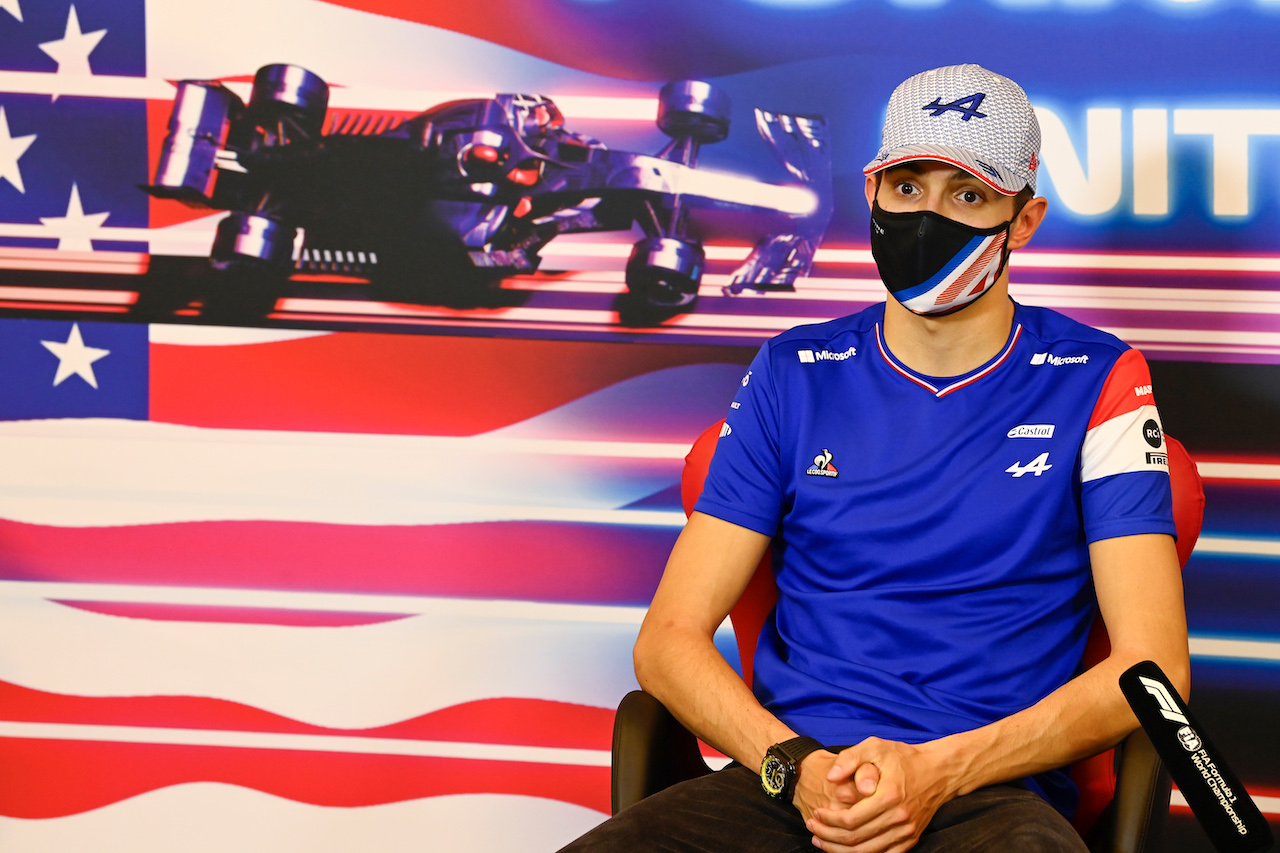 GP STATI UNITI, Esteban Ocon (FRA) Alpine F1 Team in the FIA Press Conference.
21.10.2021. Formula 1 World Championship, Rd 17, United States Grand Prix, Austin, Texas, USA, Preparation Day.
- www.xpbimages.com, EMail: requests@xpbimages.com © Copyright: FIA Pool Image for Editorial Use Only