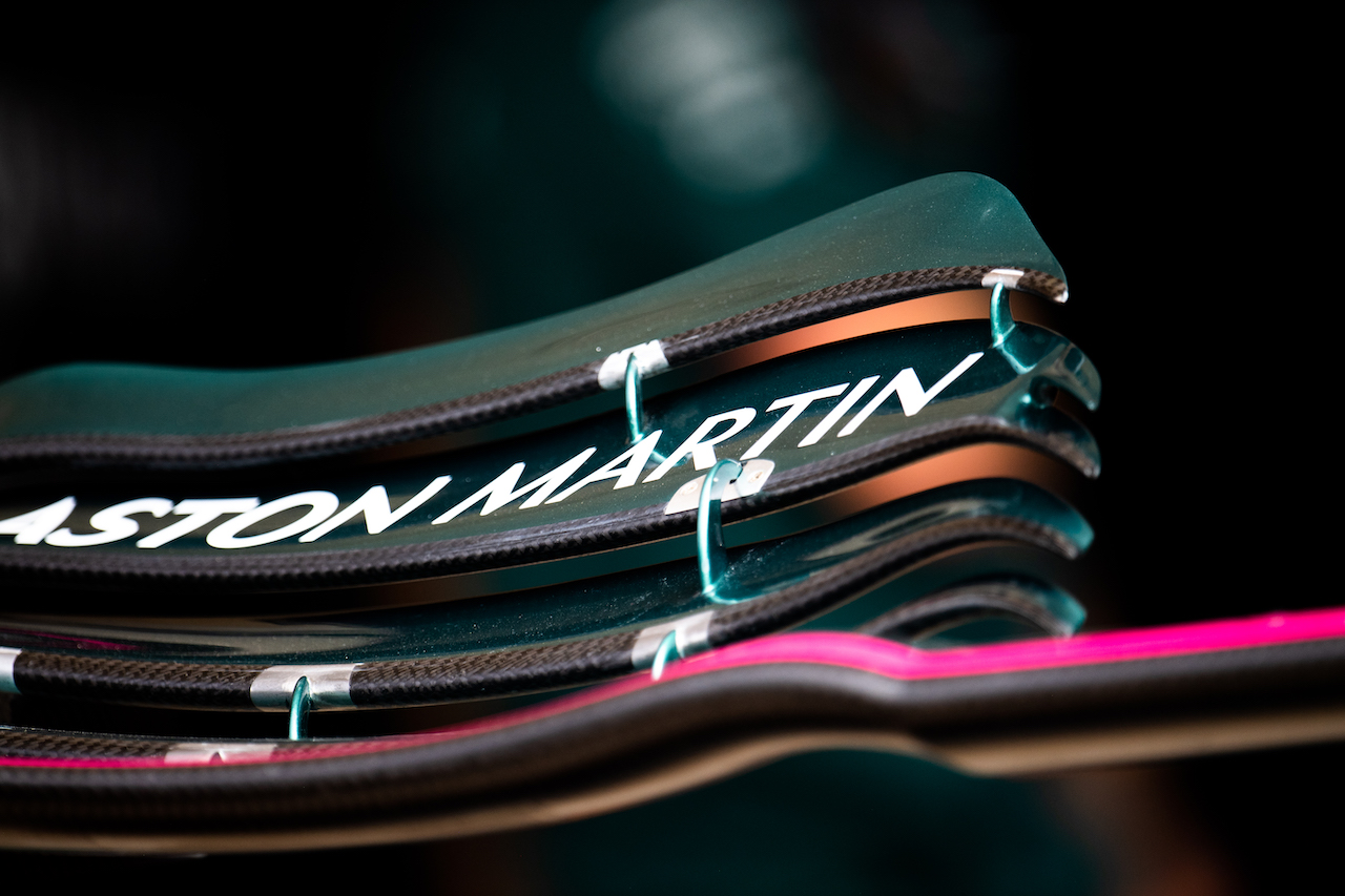 GP STATI UNITI, Aston Martin F1 Team AMR21 front wing detail.
21.10.2021. Formula 1 World Championship, Rd 17, United States Grand Prix, Austin, Texas, USA, Preparation Day.
- www.xpbimages.com, EMail: requests@xpbimages.com © Copyright: Price / XPB Images
