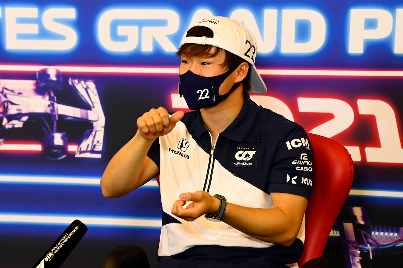 GP STATI UNITI, Yuki Tsunoda (JPN) AlphaTauri in the FIA Press Conference.
21.10.2021. Formula 1 World Championship, Rd 17, United States Grand Prix, Austin, Texas, USA, Preparation Day.
- www.xpbimages.com, EMail: requests@xpbimages.com © Copyright: FIA Pool Image for Editorial Use Only