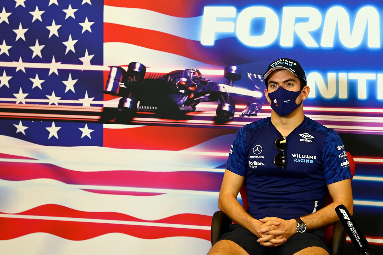 GP STATI UNITI, Nicholas Latifi (CDN) Williams Racing in the FIA Press Conference.
21.10.2021. Formula 1 World Championship, Rd 17, United States Grand Prix, Austin, Texas, USA, Preparation Day.
- www.xpbimages.com, EMail: requests@xpbimages.com © Copyright: FIA Pool Image for Editorial Use Only