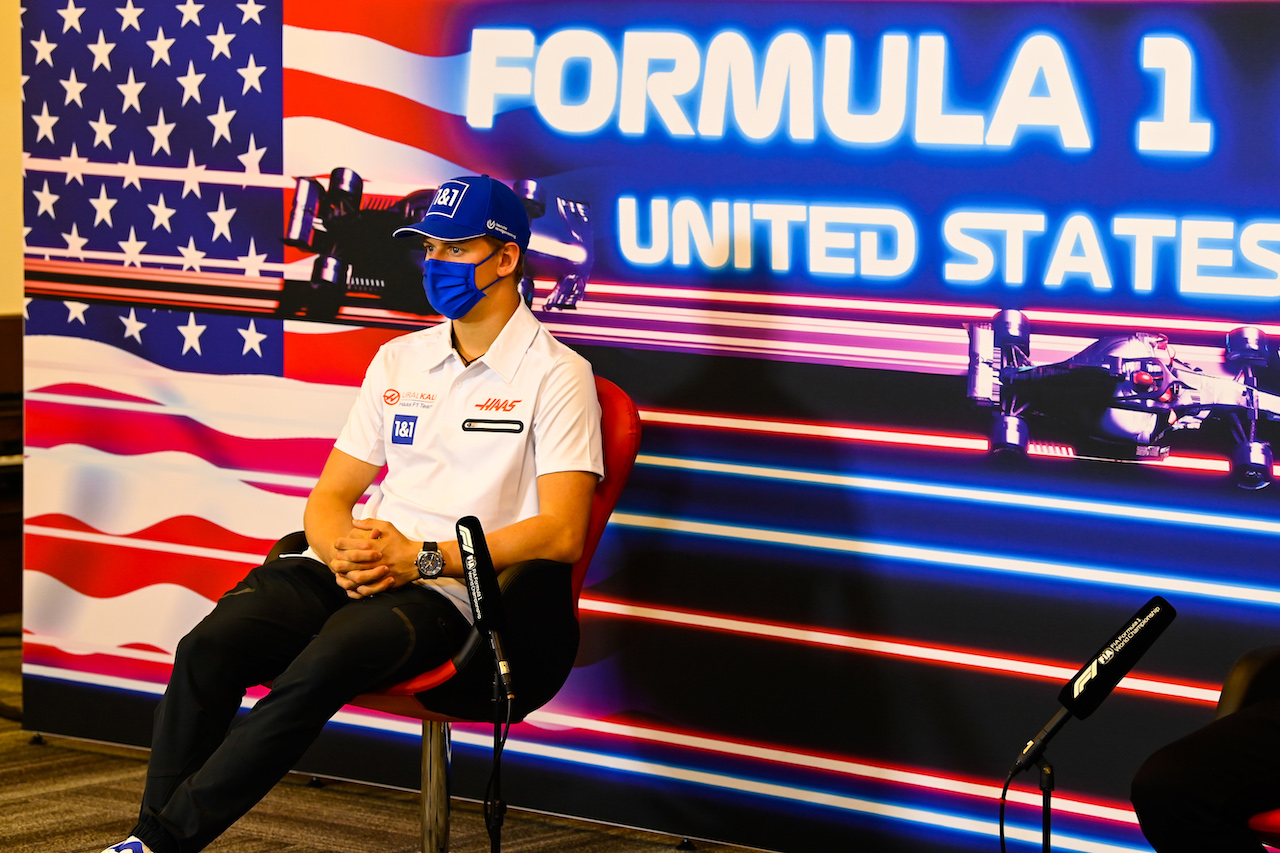 GP STATI UNITI, Mick Schumacher (GER) Haas F1 Team in the FIA Press Conference.
21.10.2021. Formula 1 World Championship, Rd 17, United States Grand Prix, Austin, Texas, USA, Preparation Day.
- www.xpbimages.com, EMail: requests@xpbimages.com © Copyright: FIA Pool Image for Editorial Use Only
