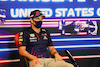 GP STATI UNITI, Sergio Perez (MEX) Red Bull Racing in the FIA Press Conference.
21.10.2021. Formula 1 World Championship, Rd 17, United States Grand Prix, Austin, Texas, USA, Preparation Day.
- www.xpbimages.com, EMail: requests@xpbimages.com © Copyright: FIA Pool Image for Editorial Use Only
