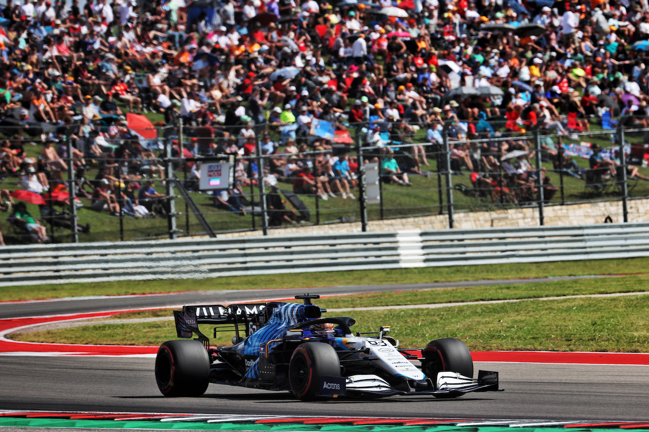 GP STATI UNITI, George Russell (GBR) Williams Racing FW43B.
23.10.2021. Formula 1 World Championship, Rd 17, United States Grand Prix, Austin, Texas, USA, Qualifiche Day.
- www.xpbimages.com, EMail: requests@xpbimages.com © Copyright: Batchelor / XPB Images