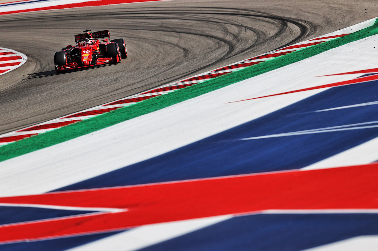 GP STATI UNITI, Charles Leclerc (MON) Ferrari SF-21.
23.10.2021. Formula 1 World Championship, Rd 17, United States Grand Prix, Austin, Texas, USA, Qualifiche Day.
- www.xpbimages.com, EMail: requests@xpbimages.com © Copyright: Moy / XPB Images