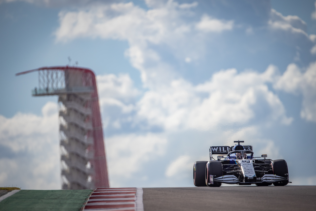 GP STATI UNITI, George Russell (GBR) Williams Racing FW43B.
23.10.2021. Formula 1 World Championship, Rd 17, United States Grand Prix, Austin, Texas, USA, Qualifiche Day.
- www.xpbimages.com, EMail: requests@xpbimages.com © Copyright: Bearne / XPB Images