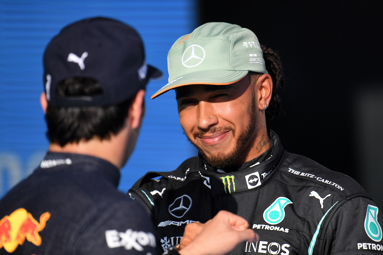 GP STATI UNITI, Lewis Hamilton (GBR) Mercedes AMG F1 in qualifying parc ferme.
23.10.2021. Formula 1 World Championship, Rd 17, United States Grand Prix, Austin, Texas, USA, Qualifiche Day.
- www.xpbimages.com, EMail: requests@xpbimages.com © Copyright: Price / XPB Images