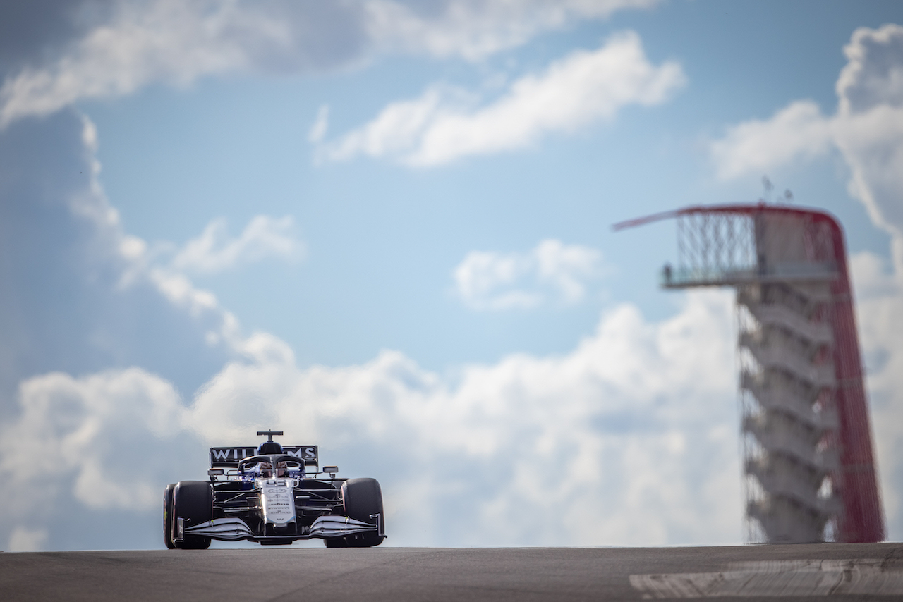 GP STATI UNITI, George Russell (GBR) Williams Racing FW43B.
23.10.2021. Formula 1 World Championship, Rd 17, United States Grand Prix, Austin, Texas, USA, Qualifiche Day.
- www.xpbimages.com, EMail: requests@xpbimages.com © Copyright: Bearne / XPB Images