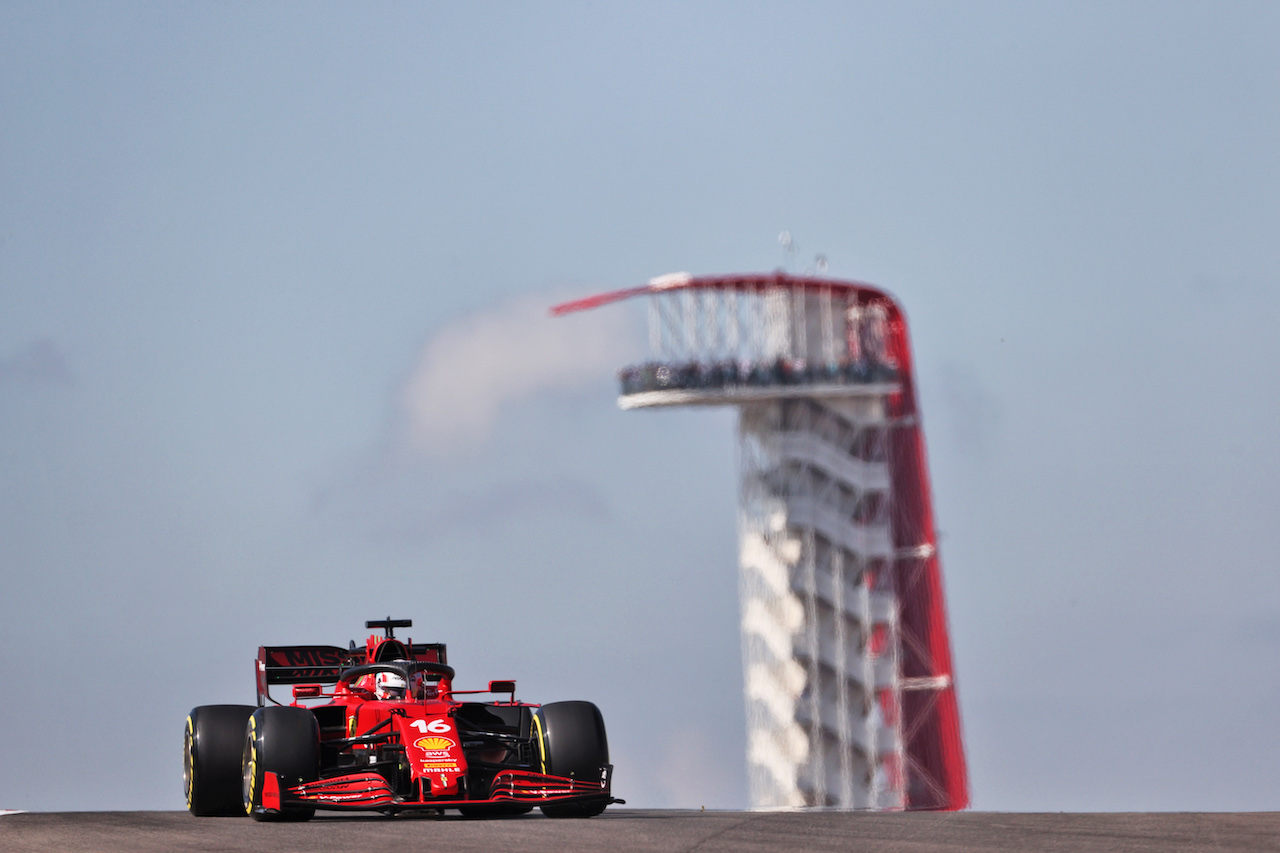 GP STATI UNITI, Charles Leclerc (MON) Ferrari SF-21.
22.10.2021. Formula 1 World Championship, Rd 17, United States Grand Prix, Austin, Texas, USA, Practice Day.
- www.xpbimages.com, EMail: requests@xpbimages.com © Copyright: Batchelor / XPB Images