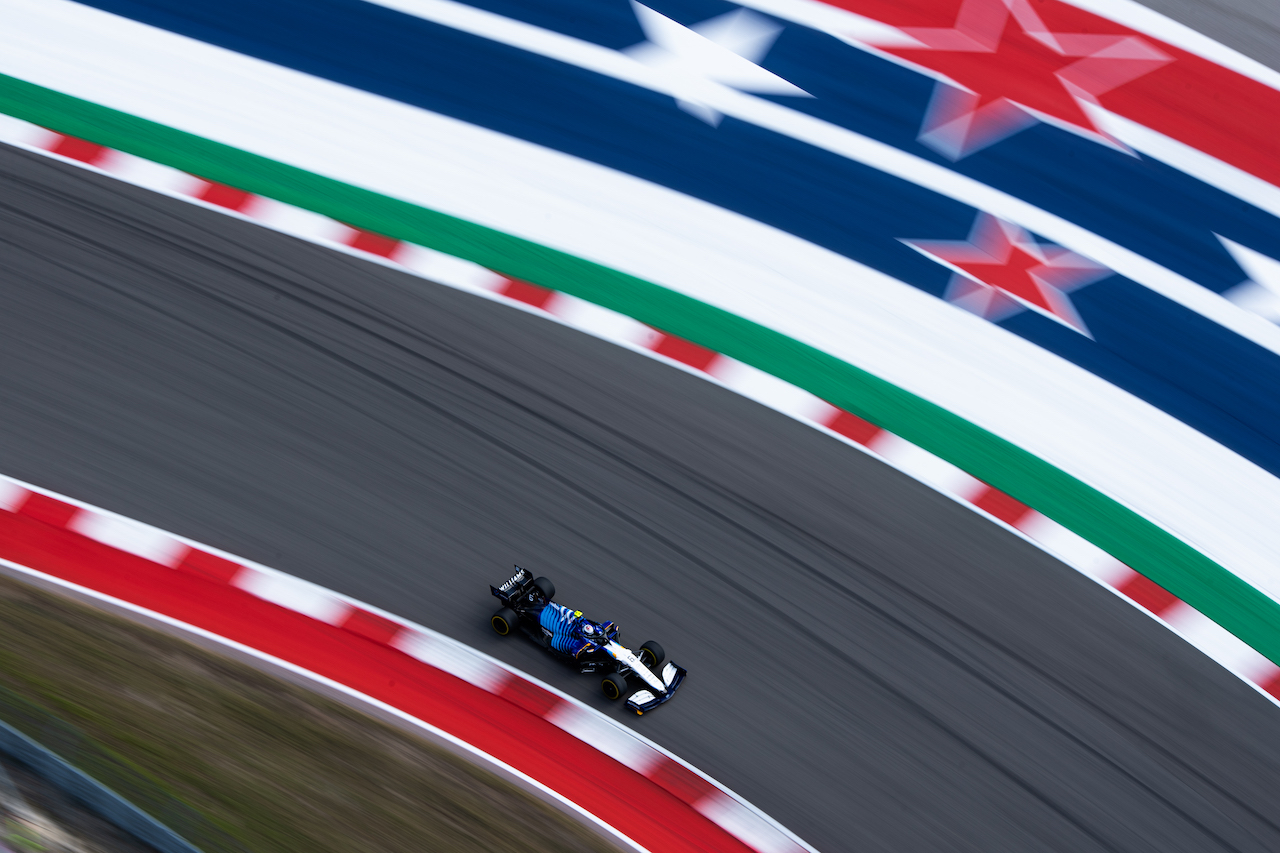 GP STATI UNITI, Nicholas Latifi (CDN) Williams Racing FW43B.
22.10.2021. Formula 1 World Championship, Rd 17, United States Grand Prix, Austin, Texas, USA, Practice Day.
- www.xpbimages.com, EMail: requests@xpbimages.com © Copyright: Price / XPB Images