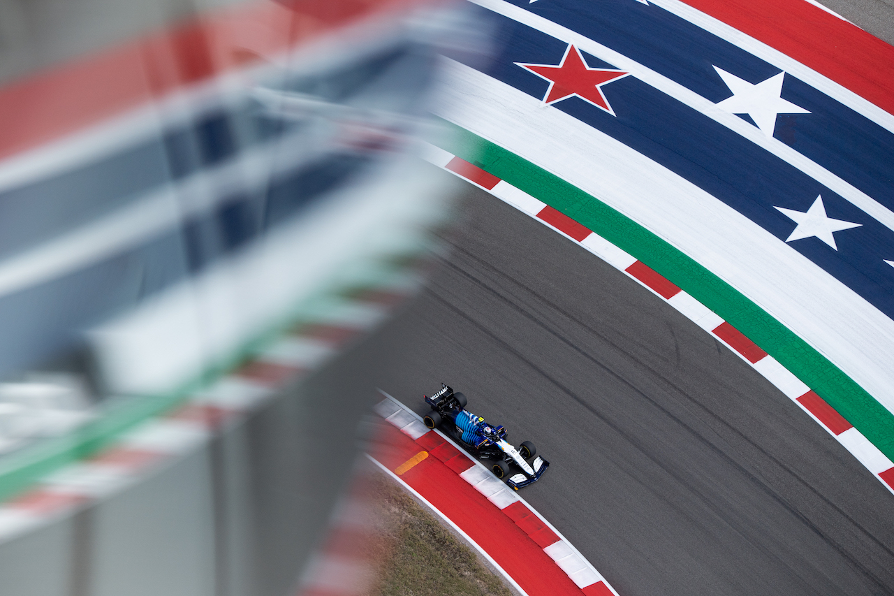 GP STATI UNITI, Nicholas Latifi (CDN) Williams Racing FW43B.
22.10.2021. Formula 1 World Championship, Rd 17, United States Grand Prix, Austin, Texas, USA, Practice Day.
- www.xpbimages.com, EMail: requests@xpbimages.com © Copyright: Price / XPB Images