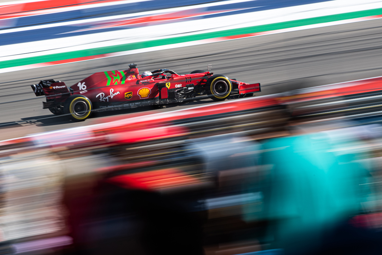 GP STATI UNITI, Charles Leclerc (MON) Ferrari SF-21.
22.10.2021. Formula 1 World Championship, Rd 17, United States Grand Prix, Austin, Texas, USA, Practice Day.
- www.xpbimages.com, EMail: requests@xpbimages.com © Copyright: Price / XPB Images