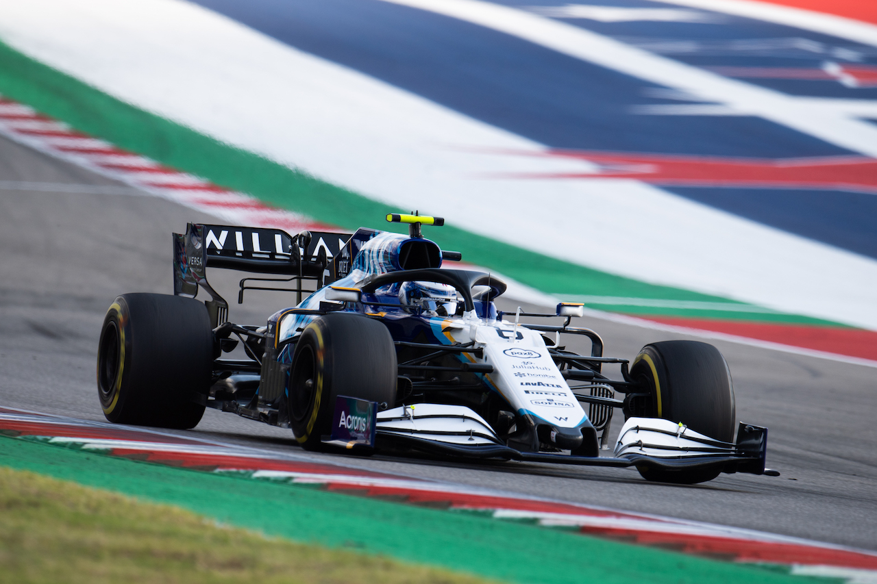 GP STATI UNITI, Nicholas Latifi (CDN) Williams Racing FW43B.
22.10.2021. Formula 1 World Championship, Rd 17, United States Grand Prix, Austin, Texas, USA, Practice Day.
- www.xpbimages.com, EMail: requests@xpbimages.com © Copyright: Price / XPB Images