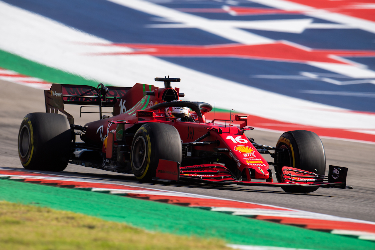 GP STATI UNITI, Charles Leclerc (MON) Ferrari SF-21.
22.10.2021. Formula 1 World Championship, Rd 17, United States Grand Prix, Austin, Texas, USA, Practice Day.
- www.xpbimages.com, EMail: requests@xpbimages.com © Copyright: Price / XPB Images