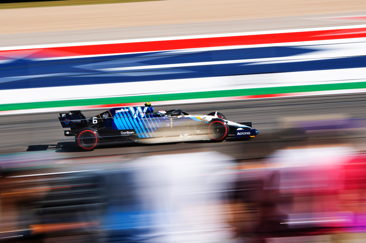 GP STATI UNITI, Nicholas Latifi (CDN) Williams Racing FW43B.
22.10.2021. Formula 1 World Championship, Rd 17, United States Grand Prix, Austin, Texas, USA, Practice Day.
- www.xpbimages.com, EMail: requests@xpbimages.com © Copyright: Price / XPB Images