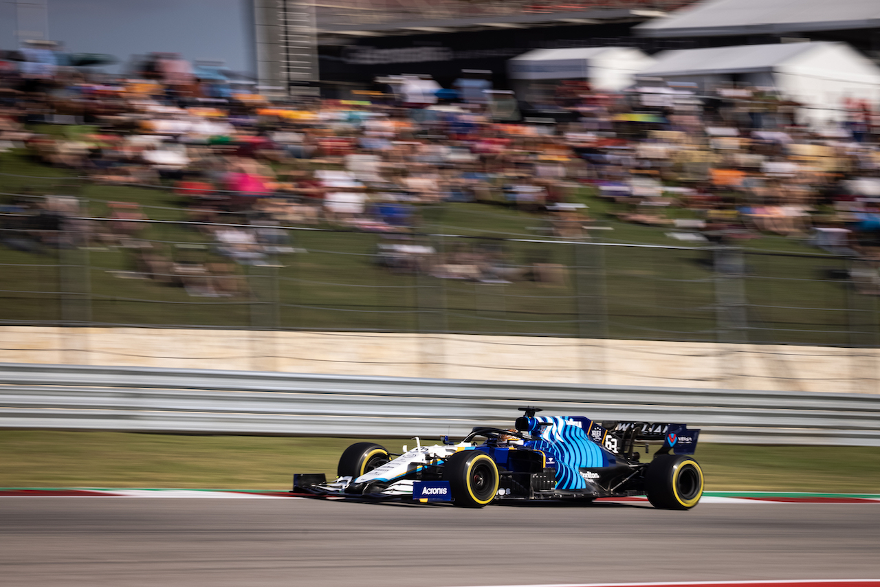 GP STATI UNITI, George Russell (GBR) Williams Racing FW43B.
22.10.2021. Formula 1 World Championship, Rd 17, United States Grand Prix, Austin, Texas, USA, Practice Day.
- www.xpbimages.com, EMail: requests@xpbimages.com © Copyright: Bearne / XPB Images