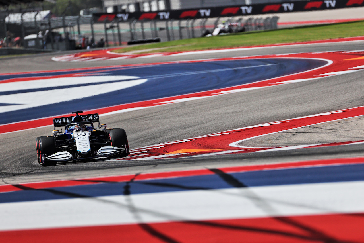 GP STATI UNITI, George Russell (GBR) Williams Racing FW43B.
22.10.2021. Formula 1 World Championship, Rd 17, United States Grand Prix, Austin, Texas, USA, Practice Day.
- www.xpbimages.com, EMail: requests@xpbimages.com © Copyright: Batchelor / XPB Images