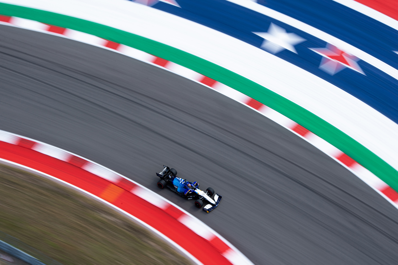 GP STATI UNITI, George Russell (GBR) Williams Racing FW43B.
22.10.2021. Formula 1 World Championship, Rd 17, United States Grand Prix, Austin, Texas, USA, Practice Day.
- www.xpbimages.com, EMail: requests@xpbimages.com © Copyright: Price / XPB Images